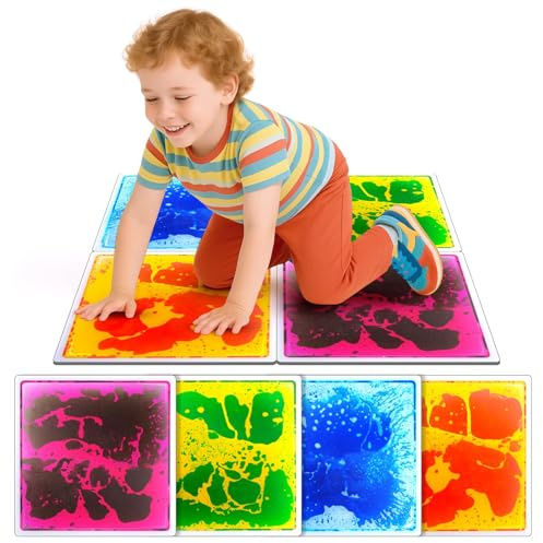 AIYJWXINP 4PCS Sensory Floor Tiles Playing Mats for Children, Toddler, Teens, Playroom Decorative, Sensory Mats Dance Floor for Autism & ADHD, 12x12, 4 Tiles