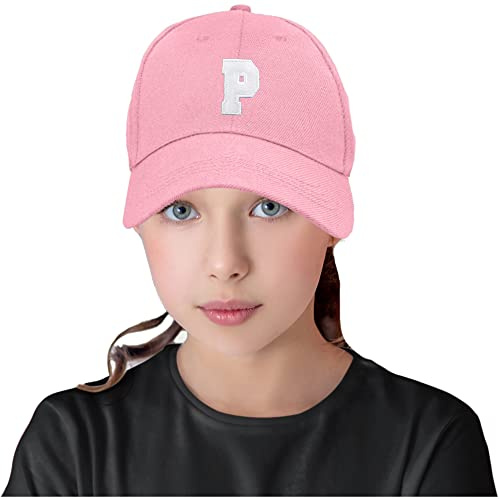 morefaz Unisex pojkar flickor mössa baseball cap rosa hatt barn keps A-Z brev MFAZ Ltd, P, one size