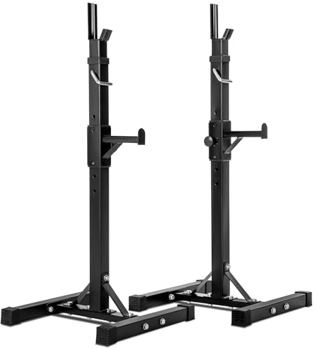 tectake® Repose Barre de Musculation Support pour Barre d'haltères Poids musculation Charge max. 150kg Réglable 12 Positions Sport Fitness à la maison idèal pour banc de musculation & squat