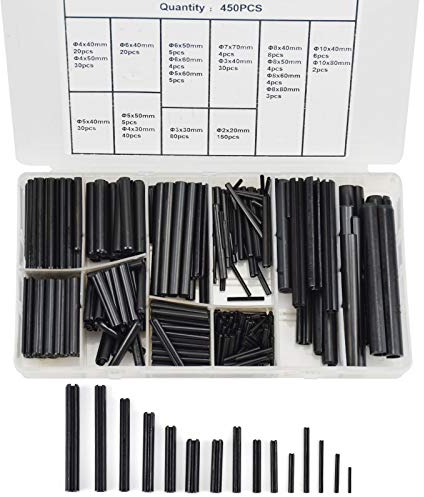 BIGP 450 PCS Assortiment de Goupilles élastiques Acier, Φ 2.0-10 mm Kit D'assortiment D'épingles à Ressort Fendue en Acier Inoxydable