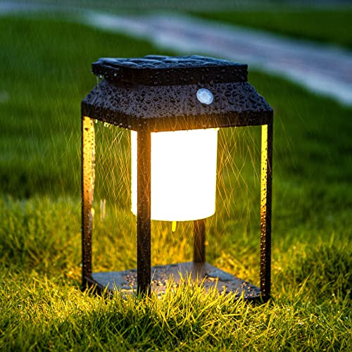 BRIMMEL Aluminum Solar Lanterns Outdoor Waterproof, Rechargeable Table Lamp