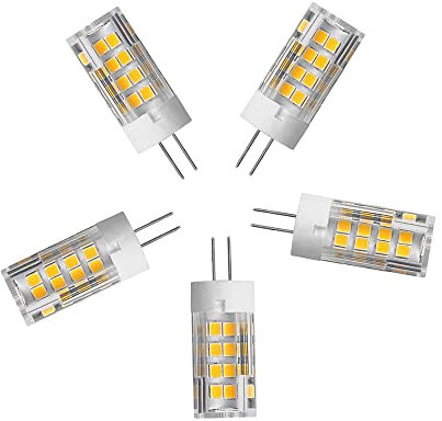 OUKAIDE Confezione da 5 lampadine LED G4 5 W 51 SMD 2835 LED AC220-240 V bianco caldo 3000 K super luminoso lampadina LED 500LM angolo di diffusione 360 ° base in ceramica G4 non dimmerabile