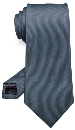 RBOCOTT Charcoal Tie Formal Silk Necktie for Men (Charcoal)
