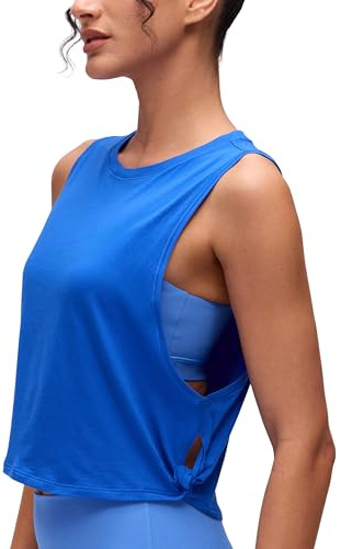CRZ YOGA Pima Cotton Dropped Armhole Tank Strong Blue 10