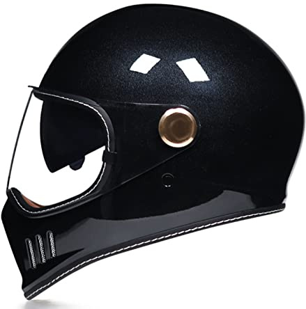 STRTG Casco Integrales Retro Aprobado por Dot/ECE Motocicleta Vehículo Eléctrico Four Seasons Hombres Y Mujeres Motocicleta Casco para Correr Eléctrico B,L: 57-58CM
