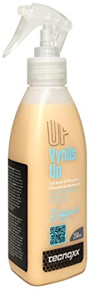 Tecnoxx - Vynils Up. Detergente e lucidante profumato per plastiche porose e cruscotti negli Interni dei Veicoli. Flacone Spray da 250 mL