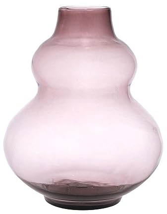 INNA-Glas Bauchige Glas Vase Lazaro, recycelt, violett-klar, 25 cm, Ø 19 cm - Farbige Vase