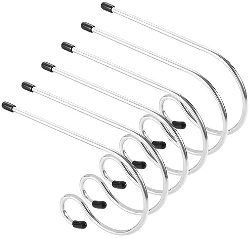 Hicello 6 soportes para calcetines de Navidad, gancho de metal, ganchos de Navidad, colgador de chimenea para decoración de fiesta de Navidad, color plateado