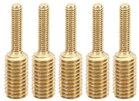 PATIKIL M4x0.7 a M8x1.25 Vite Bullone Filettata Doppia Estremità 5 Pacco Ottone Asta Bulloni Filettatura Riduttore Adattatore per Ferramenta Mobili 32mm Lungo