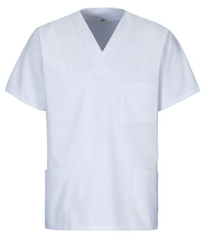EXNER Medizinischer Schlupf-Kasack, OP-Kasack, Unisex, für Krankenpflege, Altenpflege, Farbe weiß, Größe 6XL