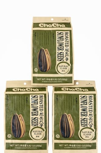ChaCha Roasted Sunflower Seeds NATURAL FLAVOR (3 bags)
