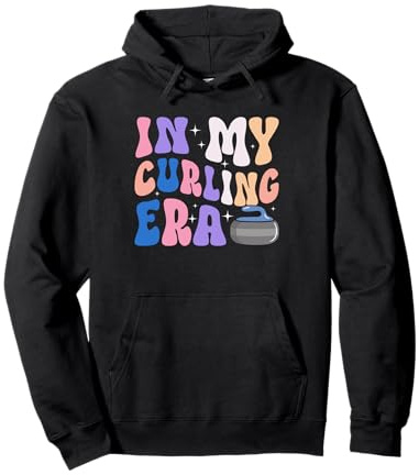 Groovy Retro In My Curling Era Winter Sports Curling Curler Pullover Hoodie