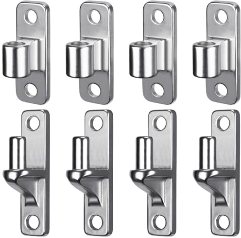 Lifeswell grindgångjärn i rostfritt stål 304 dörrband - 4-pack med kvinnliga och manliga dörrgångjärn för väggmontering för trädgårdsgrind, trä staket och gårdsportar, bärkapacitet 272 KG