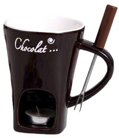 Tazza per fonduta di cioccolato, 130 ml, tazza in ceramica per fonduta, per fonduta di cioccolato, tazza creativa per fonduta di formaggio, burro, simpatiche tazze per fonduta di cioccolato