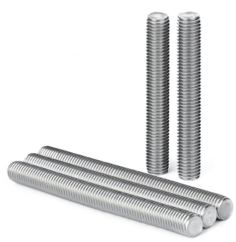 Drenky Gängstänger M10 x 80 mm, 5 stycken och gängad stång i rostfritt stål A2 V2A, komplett gänga DIN976 för professionell gör-det-själv