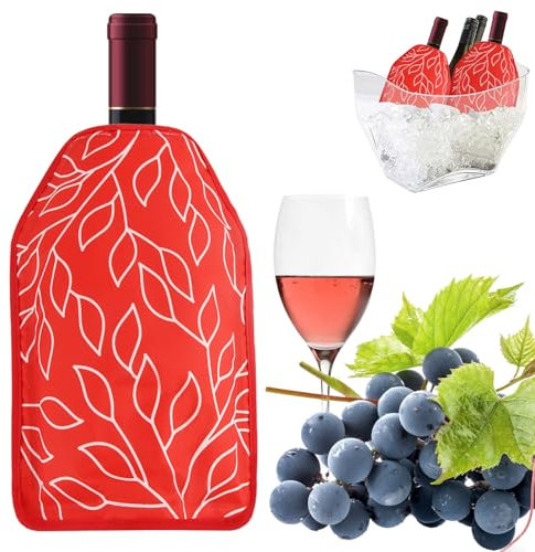 badaren Refrigeratore per Bottiglie Vino, Raffredda Bottiglie Vino, Refrigeratore Vino Impermeabile - Borsa Termica per Bottiglie per Feste, Picnic e Viaggi - Ideale per gli Amanti del Vino (Rosso-B)