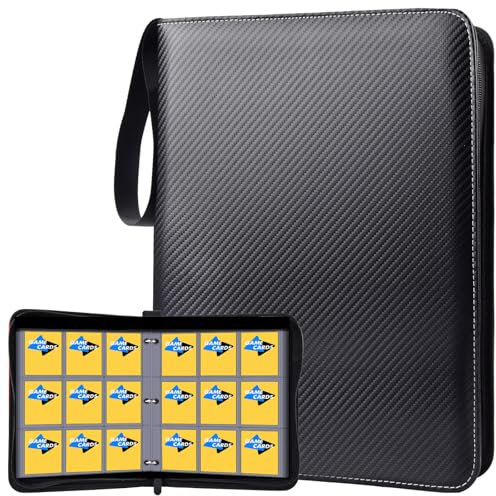ULLTOON Portable 9-Pocket Trading Card Binder, Holds 1080 Cards with 60 Removable Double-Sided Sleeves, Baseball Card Binder Card Storage Organizer Album for Boys, Girls, Sports & Game Cards