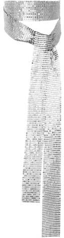 Gsyziux Sequin Neckties for Women, Long Skinny Womens Ties Sparkly Sequins Scarf For Party Banquet Prom Dress Women Accessory (Sliver)