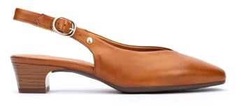 Pikolinos Manises Zapatos Tacón Mujer | en Cuero | Hebilla | Marrón Claro