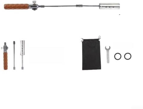 Torcia a propano pieghevole in acciaio inox, di alta qualità, per cucinare all'aperto, barbecue, falò e legno (diamante)