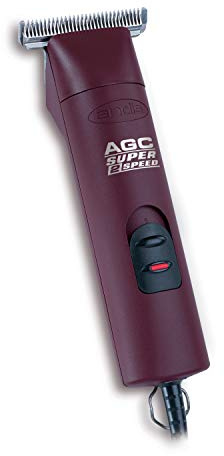 Andis – 22330, Professional AGC Super 2-Speed Horse Clipper with Detachable Blade - Cool & Quiet Running Design - Includes Ultra Edge Size T-84 Blade for Complete Horse Grooming - Burgundy