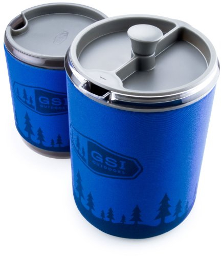 GSI Outdoors Kaffeepresse und Iso Becher Set für 1 Person, blau, One Size