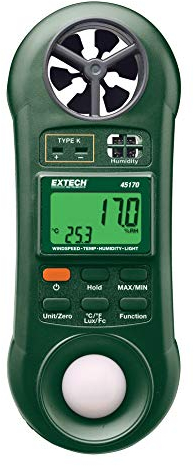 Extech Hygro-Thermo-Anemometer-Belichtungsmesser, 1 Stück, 45170