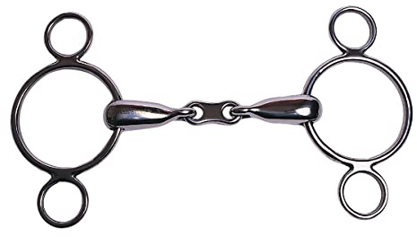 Korsteel Stainless Steel French Link 2 Ring Dutch Gag Bit, 6