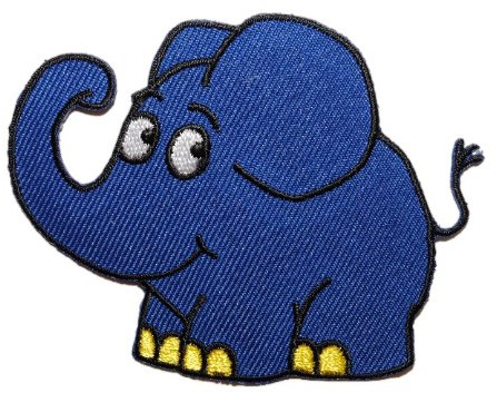 alles-meine.de GmbH die Sendung mit der Maus - Blauer Elefant 7,8 cm * 6,1 cm Bügelbild Aufnäher Applikation Tier Tiere