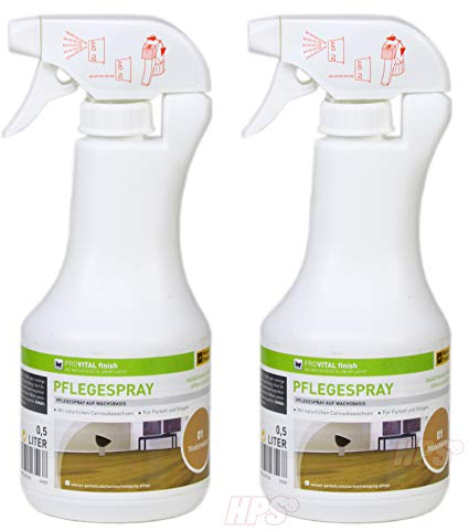 Provital Pflegespray - Farbton Transparent. Sparset - 2x500ml ProVital Pflegespray Weitzer Parkett Parkettpflegemittel Sprühflasche inklusive Auftragsvlies