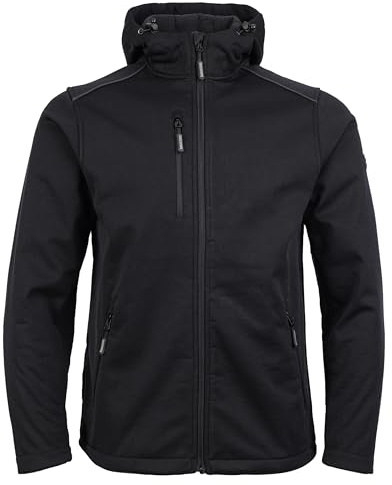 TuffStuff - Hale Jacket - Size Medium, Black - Breathable, Waterproof & Windproof Mens Jacket - Fleece Lined with Adjustable Hood & Zipped Side Pockets - Ideal for Work & Outdoors