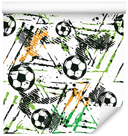 Muralo Självhäftande tapeter rullar fotboll sport barn pojke leka leende rolig barndom grind 1000 x 50 cm tapet för barnrum lekrum
