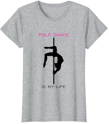 Pole Dance Bewegung Silhouette Donne Poledance Maglietta, Donna, Grigio Melange, S
