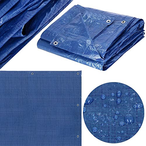 SPRINGOS Bâche de Protection avec œillets Imperméable 4 x 4 m Bâche de Protection pour bac à Sable Bois de cheminée Meubles de Jardin PE 60 g/m2