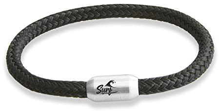 Paris Montana Paracord surfararmband | flätat armband av sjömansgarn | maritim och vattentät | 6 mm Ø | Surfargravyr | Handgjord | Kvinnor och män | segelrep, 19 cm - 24 cm, Harts