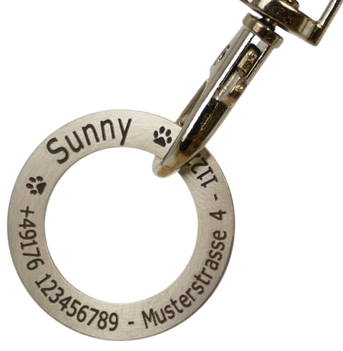 WIENS3D Hundemarke Personalisiert mit Gravur Donut mit Name - 30mm - Namensschild für Hund - Dog Tag - Anhänger Marke für Hunde - mit Symbolauswahl - Tiermarke für Hunde, Katzen & Welpen