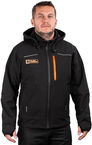 Black Hammer Soft Shell-Arbetsjacka för Män Arbetskläder Idealiska för Handlare och Tuffa Jobb (Extra Large)