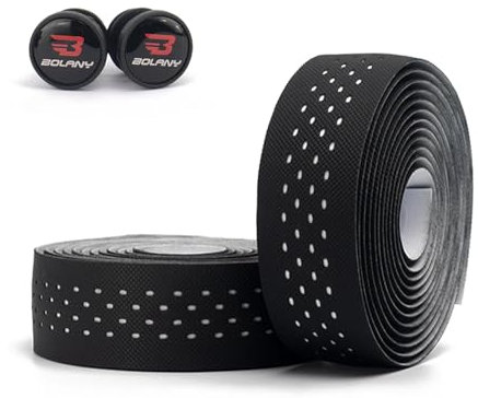 BOLANY Lenkerband für Rennrad, 2 Rollen PU-Oberfläche EVA-Schaum Lenkerbänder mit Endkappen