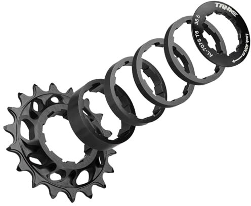 CooMeng 15T/16T/18T Single Speed Cogs Conversion Kit for Multi-Speed Bike to Dirt Jump/BMX, Aluminum Single Speed Cassette with Spacer and Locking Ring