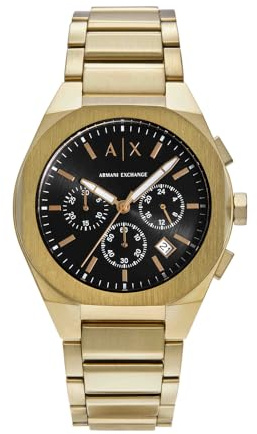 Armani Exchange Montre pour Homme, Mouvement chronographe à quartz et boîtier de 42 mm avec bracelet en acier inoxydable