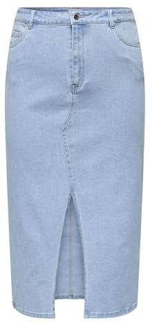 CARMAKOMA Jupe midi pour Femme, Bleu Jeans Clair, 46