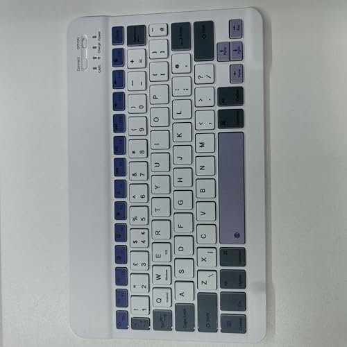 Nsyee Set Tastiera e Mouse Wireless, Tastiera Bluetooth Tablet Portatile Sottile Ricaricabile Universale per iPad/Tablet/PC/iOS/Android/Windows/Samsung Tab/Lenovo, Layout Italiano,(Bianco e Verde)