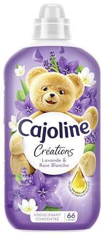 Cajoline Adoucissant linge liquide Lavande & Rose Blanche Créations parfum et fraîcheur 66 lavages 1,386L