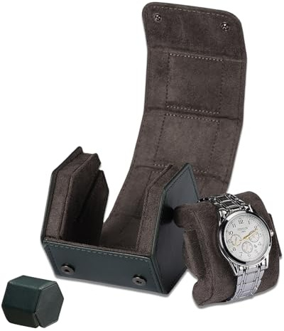 YUKAM Watch Travel Case Portable Organizer - Luxury Watch Roll Travel Box Recycled Leather Watch Storage and Display Watch case
