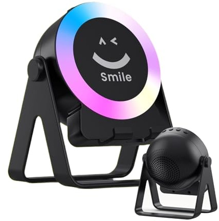 Petit haut-parleur compact avec support et lumière | Gadgets de technologie de détection intelligente, électronique de son clair pour écouter dans la salle de bain et cuisiner dans la salle de bain