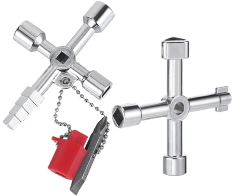 Set di 2 chiavi di sfiato universali per armadietto del cambio, chiavi triangolari, chiavi quadrate, chiavi universali a 4 angoli, per lavori di manutenzione su armadi