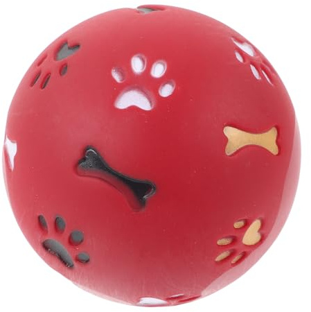 GARVALON Balle Alimentaire pour Chien Qui Fuit la Nourriture Jouet Éducatif en Plastique Non Toxique Petite Rouge pour Entraînement à Domicile Chiots
