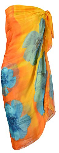 Makroyl Womens Sexy Bohemian Floral Beach Cover Up Sarong Wrap Swimsuit Beachwear (A-Yellow)