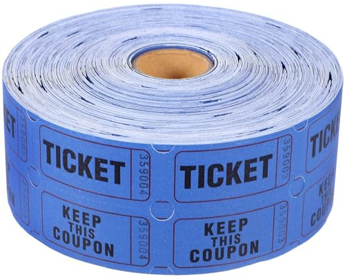IMIKEYA Billets de Tombola Rouges Numérotés en Rouleau 1000 Pièces, Billets en Papier pour Événements, Loterie, Carnaval, Jeux et Activités de Fête, Tickets Pratiques pour Tirages Sort