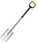 Fiskars Gärtnerspaten für weiche, steinarme Böden, Rund, Länge: 120 cm, Qualitätsstahl-Blatt/Glasfaserverstärkter Kunststoff-Stiel, Schwarz/Orange, Xact, L, 1003681